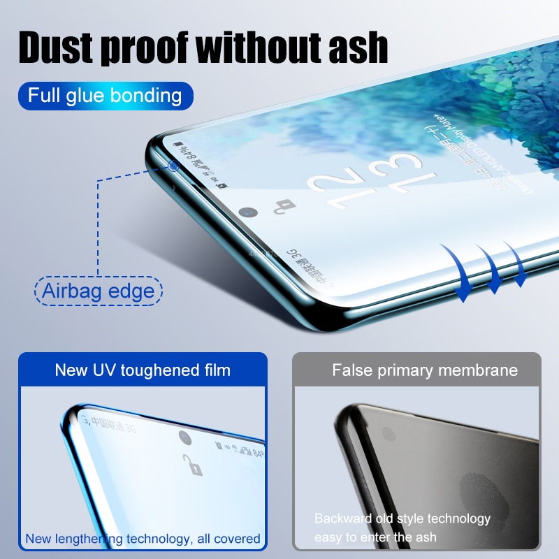Uv Gehard Glas Voor Samsung Galaxy S10 S20 S8 S9 Plus Ultra Full Liquid Screen Protector Voor Samsung Note 10 9 S10E S10 Glas