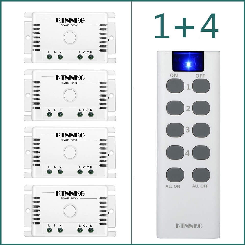 433MHz Funk-Fernbedienungsschalter - 1-Kanal 220V AC - Wandmontage RF - Standard Ein/Aus: Kit 8