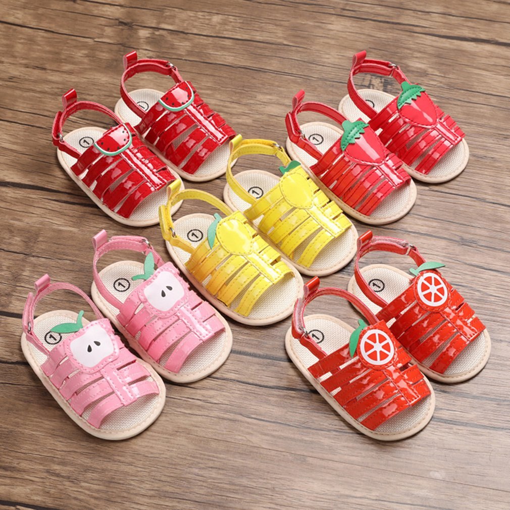 1 Pair Summer 0-1 Year Old Baby Toddler Shoes Fruit Cartoon Baby Shoes Ray Air Breathable Sandals Toddler Shoes