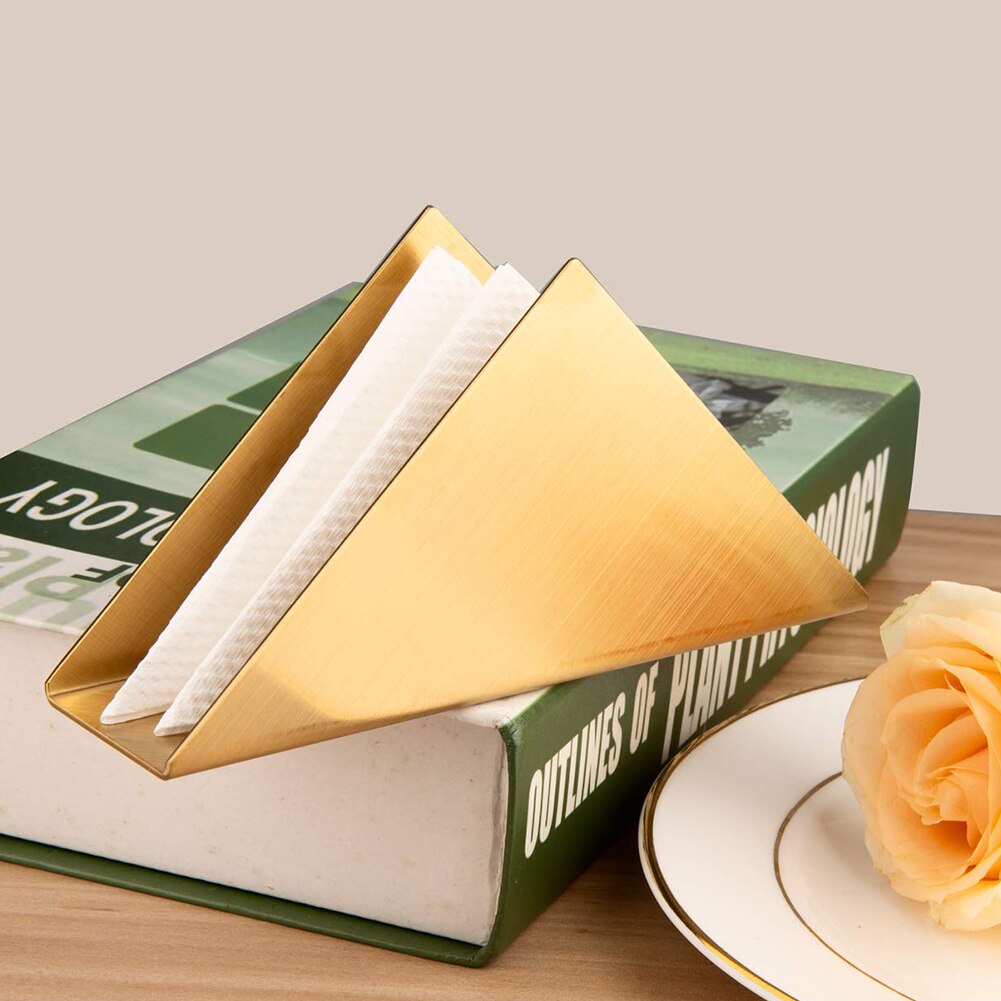 Stainless Steel Triangle Napkin Holder Restaurant Hotel Table Storage Decor Kitchen Accessories Napkin Tissue Holder Dispenser