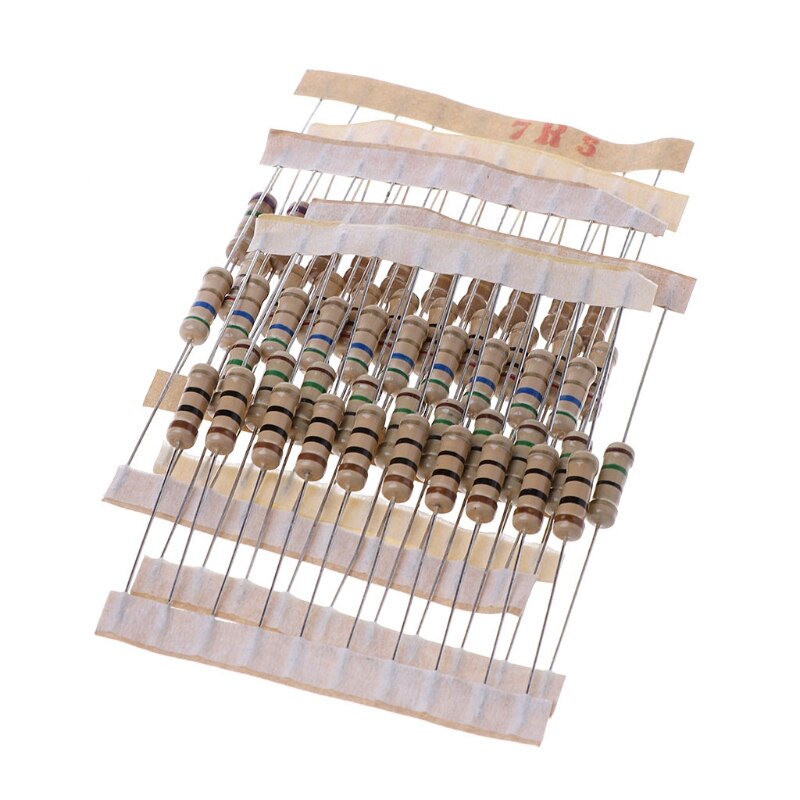 300Pcs Resistor Kits 1W 5% 0.1-750 Ohm Carbon Resistor 30 Values Resistance Set