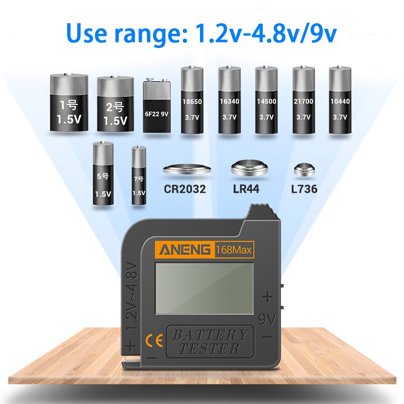 Portable Battery Tester High Precision Digital Display Battery Fuel Gauge Tool Power Tools Accessories for carbon zinc alkaline