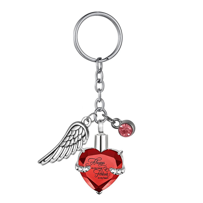 1PC Bunte Herz knapp aufbringen Feuerbestattung Asche Schmuck Keychain Haustier Denkmal Hund Katze Urnen DIY Liefert: 3