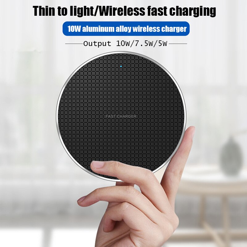 Qi wireless fast charger ultra-thin metal pad 15W wireless fast charger for iPhone13por Huawei Android Samsung S9 Note8 adapter