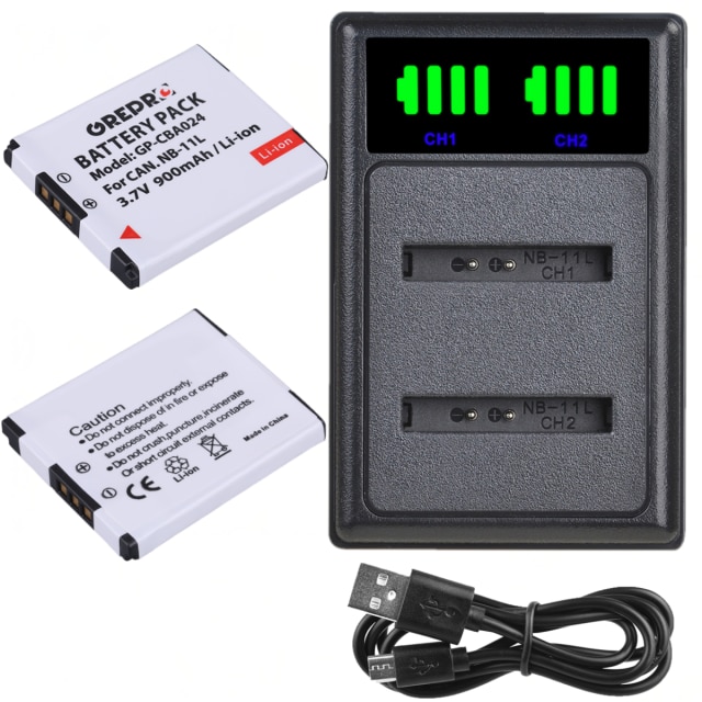 NB 11L Battery Charger with NB11L NB-11L Battery Set for Canon Powershot SX410 is, SX420 is, Lxus 182, IXUS 240 HS, A2300 is: 2B with Charger