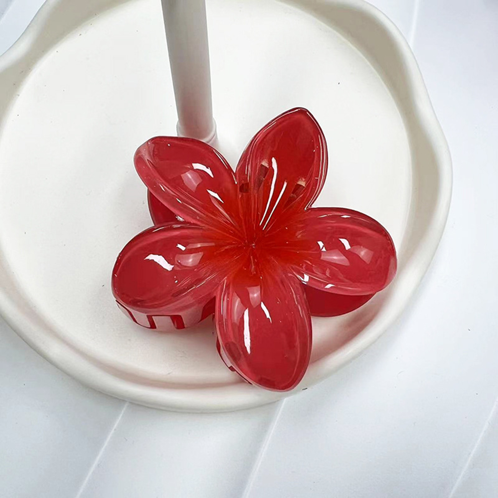 Gradient Flower Hair Clip Beach Hairpins Flower Claw Clips Hawaiian Style Headwear Summer Flower Hairpins Girls Hair Accessories: Champagne gold