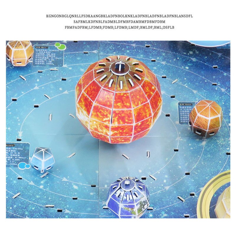 Sistema Solar de 8 planetas para niños y adultos, modelo de globo, rompecabezas tridimensional, montaje de planetas espaciales, juguete de papel, herramienta de enseñanza Manual