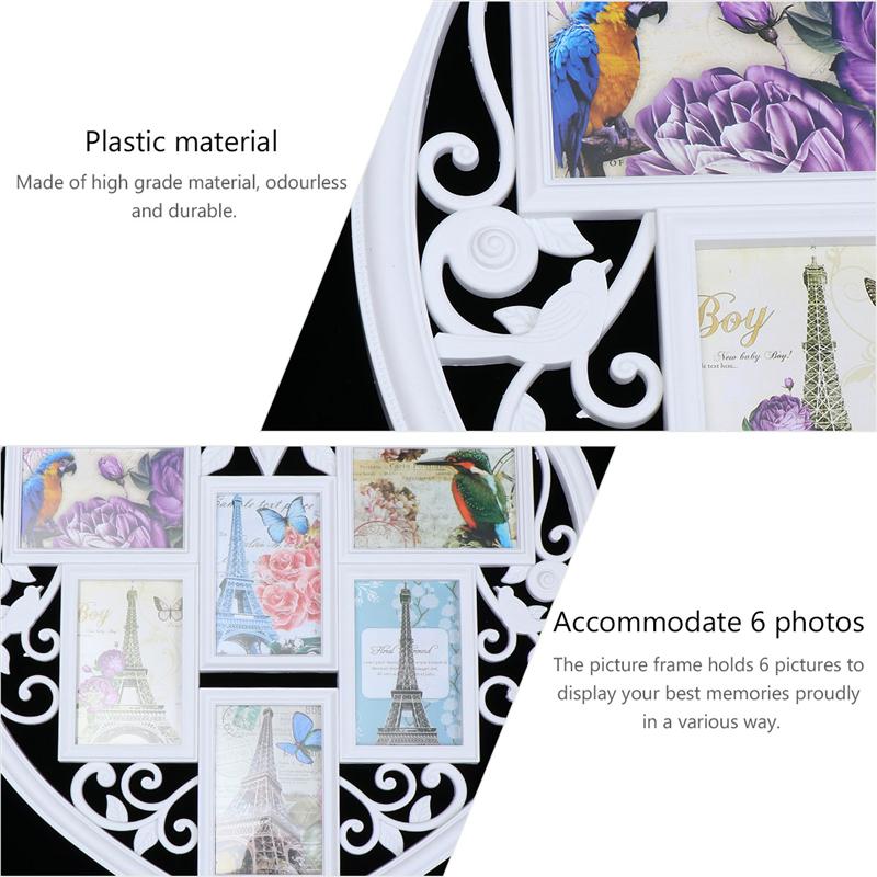 6 Inch Heart Shape Collage Picture Frame Photo Frame Picture Holder for Home