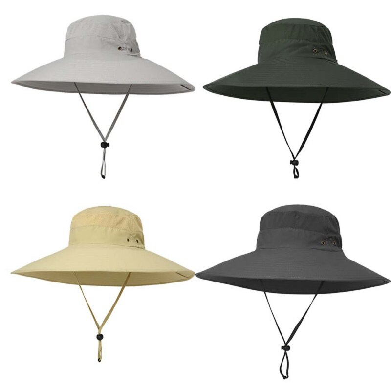 Gorro de pesca de verano para hombre, sombrero de pesca grande para exteriores, protección solar transpirable contra rayos UV, gorro de Sol para pescar