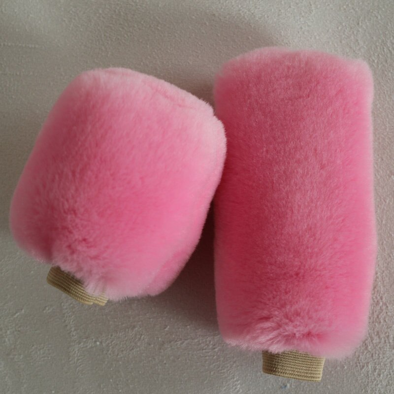 Soft Fur Car Gear Shift Collars Gear Knob Cover Universal Gear Shift Boot and Handbrake Grip Handbrake Cover For Honda Civic: Pink