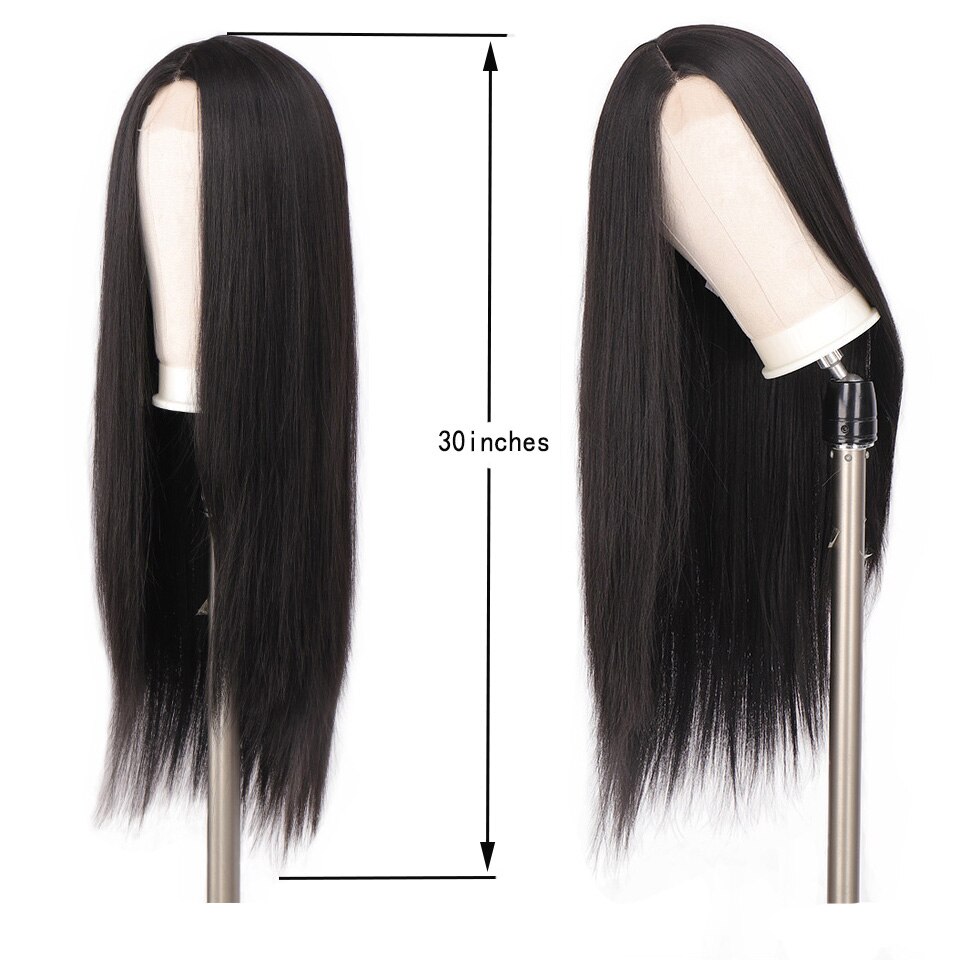 HOUYAN Women's Synthetic Lace Front Afro Wigs 30"Long Straight Black Natural High Density Heat Resistant Fiber For Black Women: T1B/613