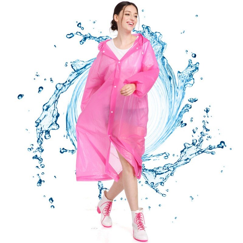 Kvinder vandtæt regnfrakke pevaraincoat thickenedwomen klar gennemsigtig camping vandtæt regnbuksedragt