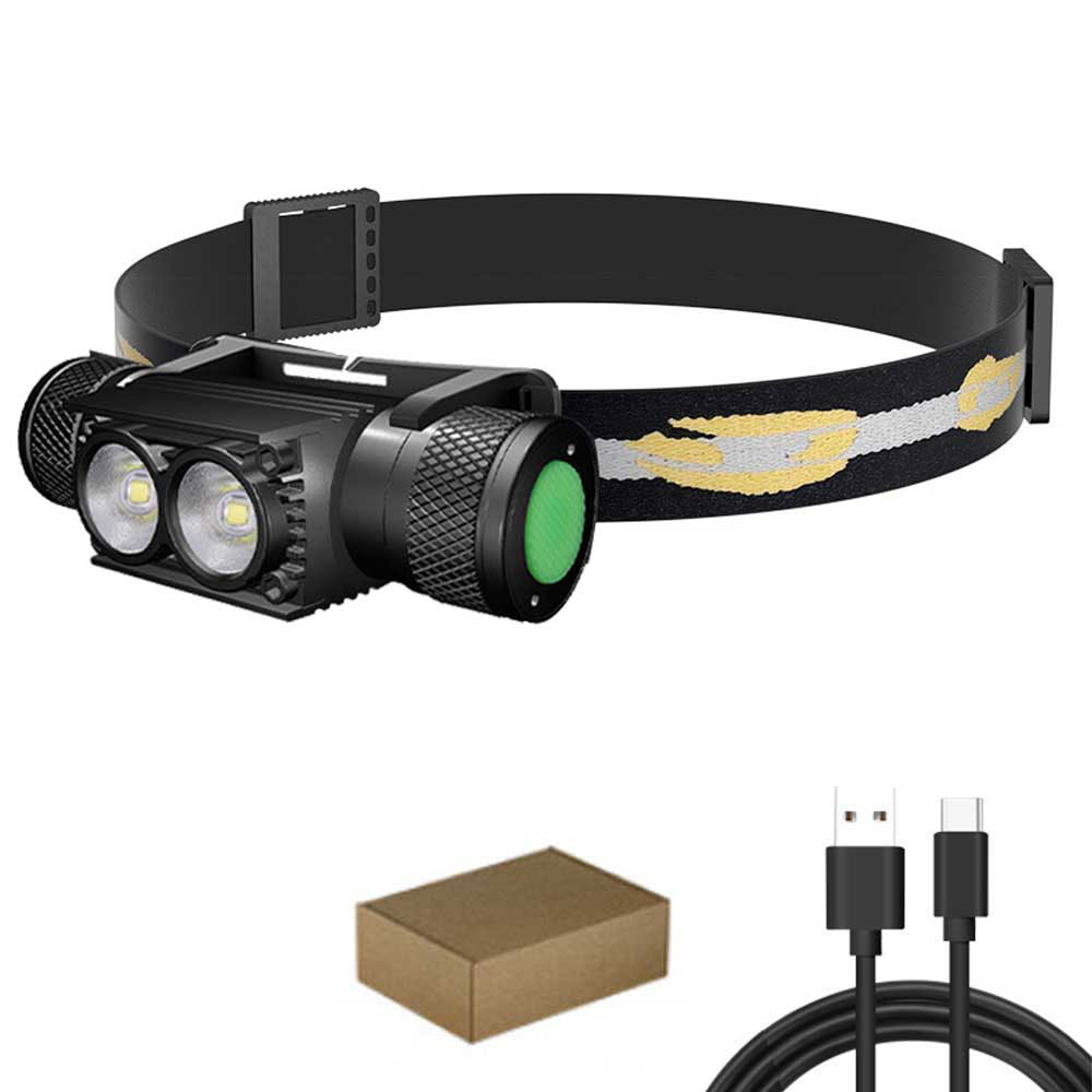 D25 led-pandelampe kraftfuld 1000lm vandtætte forlygter type c usb genopladelig 18650 pandelamper camping fiskeri lanterne: Beige