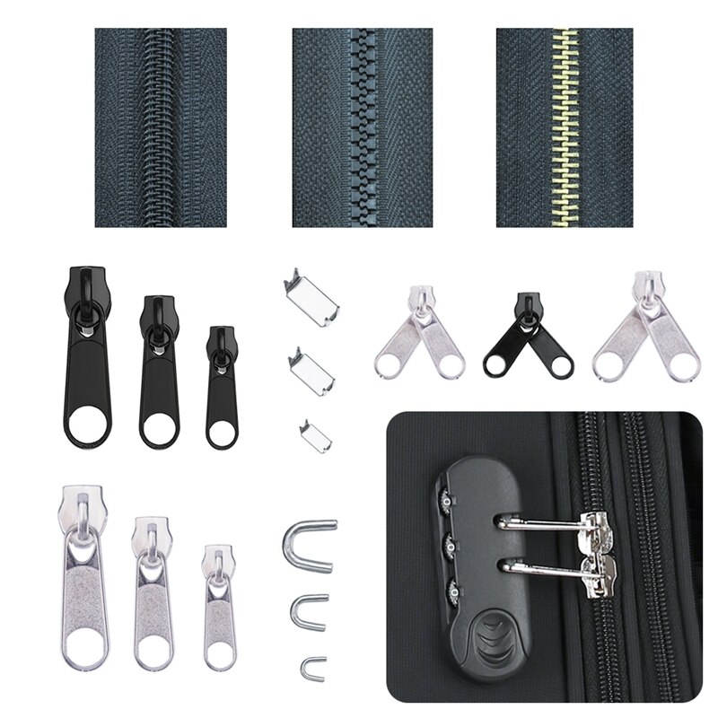 85Pcs Rits Reparatie Kit Zip Slider Rescue Universele Ritsen Vervanging Jas Kleding Zak Tent Fix Tang Naaien Handwerken Tool