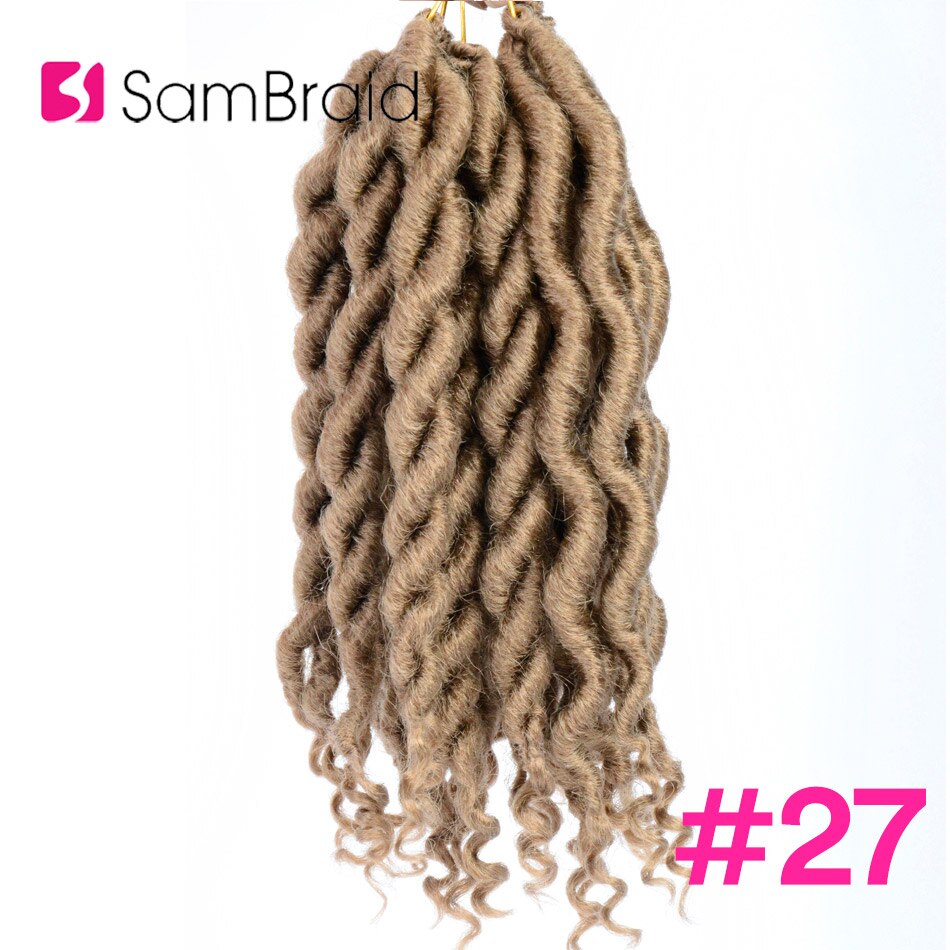 SAMBRAID Goddness Faux Locs Curly Crochet Hair Extensions 12 Inch 100G/pack Synthetic Twist Hair Soft Lock Braids For Women: #27 / 3Pcs/Lot