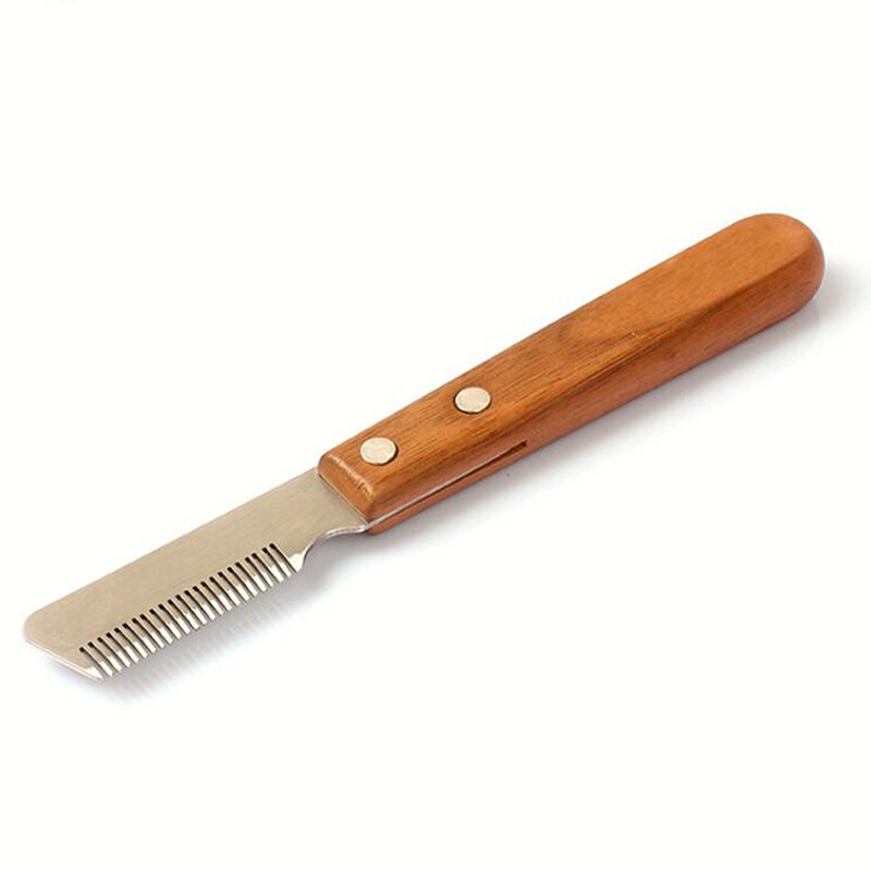 Pet Supplies Dog Comb Stainless Steel Wooden Handle Skinning Knife Pet Epilator Remove Undercoat Pet Accessories: Right
