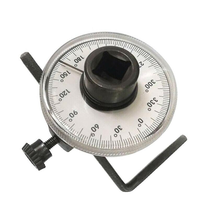 Medidor de ángulo de torsión Dr de 1/2 "para llave dinamométrica de 0-360 grados, escala transparente, fácil de leer