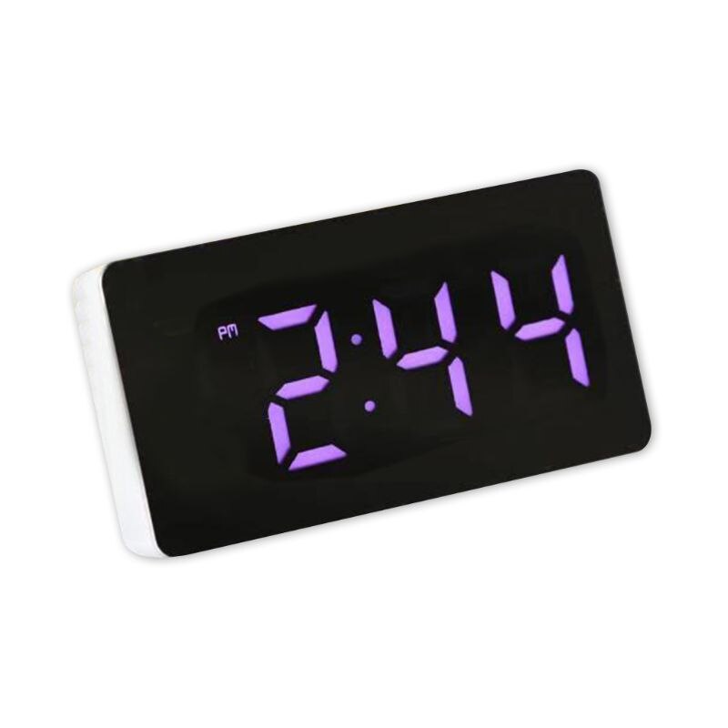 LED Mirror Clock Electronic Alarm Clock with Time/Calendar/Temperature Alarm X6HA