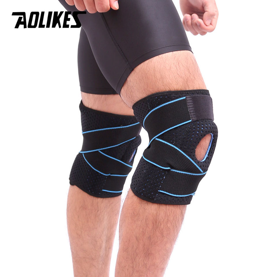 1PCS Breathable Adjustable Elastic Sports Leg Knee Support Brace Patella Wrap Protector Pads