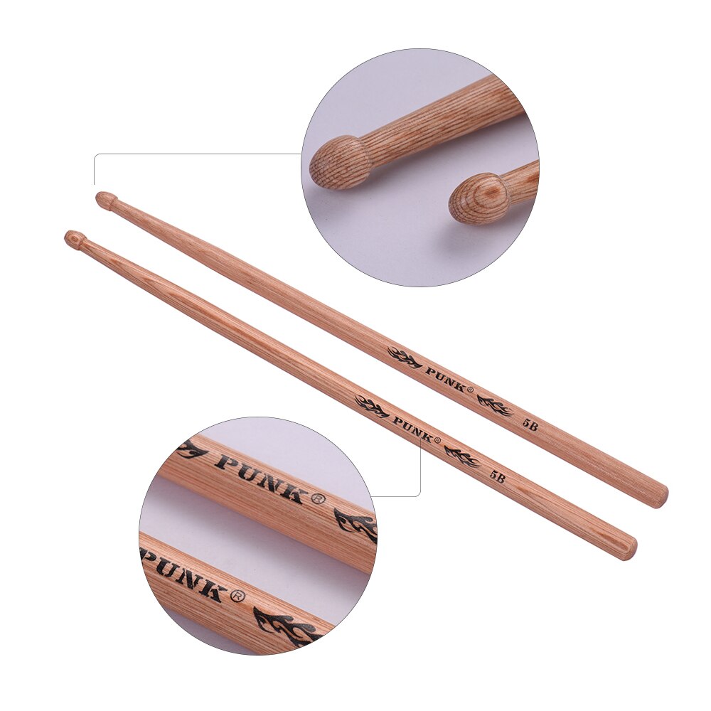 One Pair of 7A Wooden Drumsticks Drum Sticks Hickory Wood Drum Set Accessories