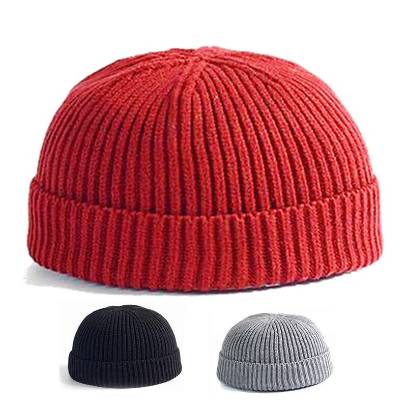 Solid Wool Knitted Beanie Skull Cap Winter Men Women Soft Thick Warm Elastic Hats Unisex Skullies Harajuku Knitted Wool Hat