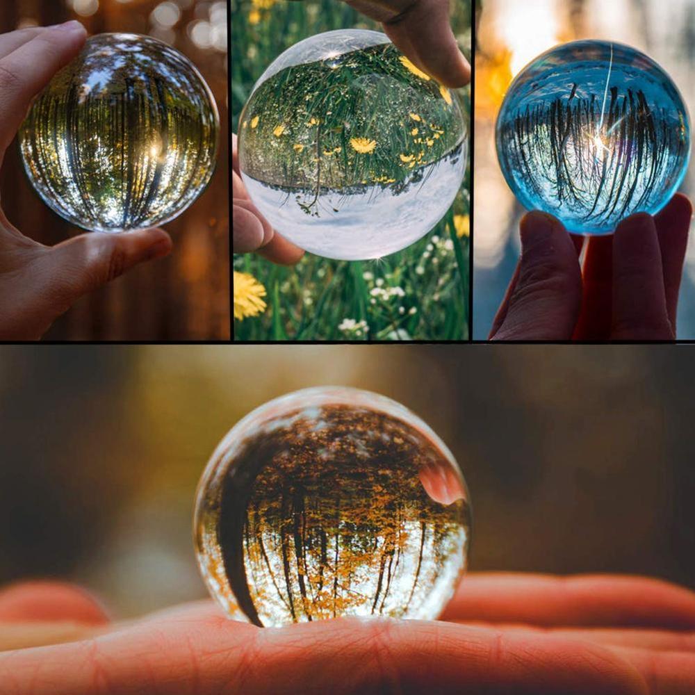 Photography Glass Crystal Ball 40/50mm Sphere Photography Photo Props Shooting Ball Round Lens Clear Decor Artificial P0S3