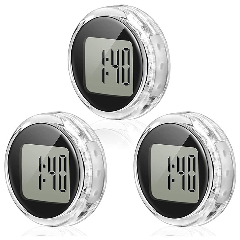 3 Pieces Mini Motorcycle Clocks Waterproof Stick-on Motorbike Mount Watch Digital Clocks for Vehicle, Auto, Car, SUV: Default Title