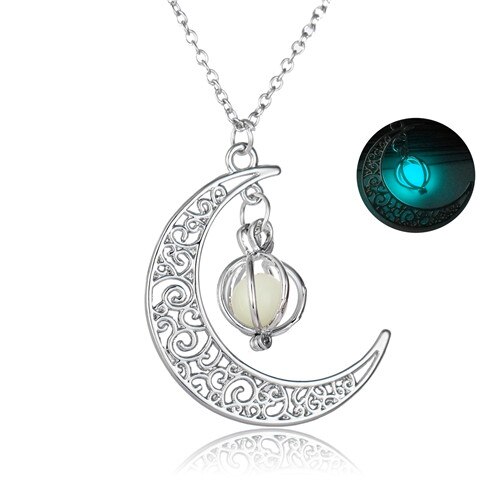 incandescenza in il buio ragazza potenza Collana per Le Donne Gioelleria Raffinata E Alla Moda Bagliore Luminoso Carino Kawaii luna delle donne Del Collare Collane con catena: NY353 Bluegreen