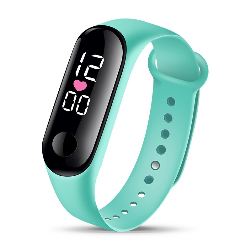 Sport Led Digitaal Horloge Vrouwen Mannen Siliconen Waterdichte Vrouwen Horloge Rechthoek Elektronische Horloge Klok Reloj Mujer: Mint Green