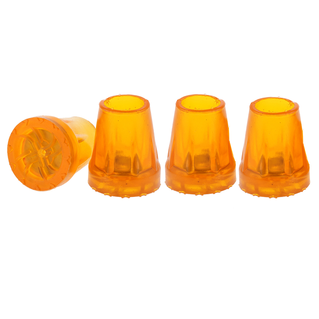 Bastón de apoyo antideslizante , punta de goma para pies, naranja de repuesto, 25mm de diámetro, 4 Uds.