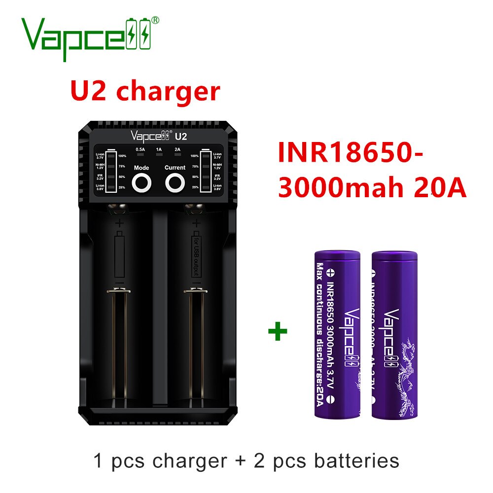 Vapcell 18650 3000mah 20A 3.7v li-ion chargeur bat...  Grandado