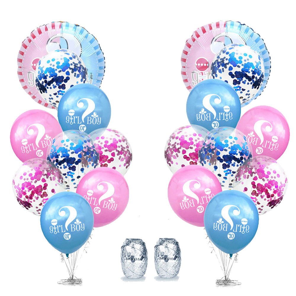 Amawill kön avslöja ballonger set flicka eller pojke gobeläng fest bakgrund tyg baby shower ballong aktivitet dekorationer barn
