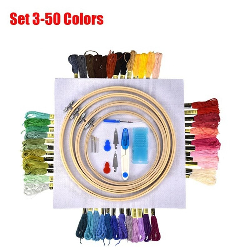 Embroidery Cross Stitching Punch Needle Starter Kit Magic Embroidery Pen Punch Needle,Embroidery Hoops,Cross Stitch Cloth,Thread