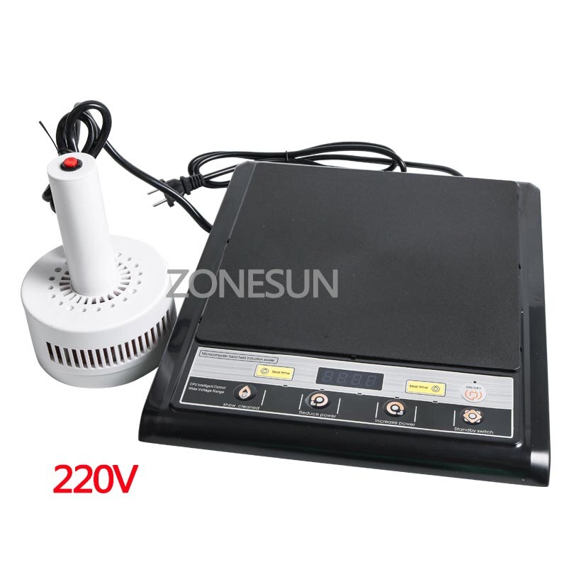 ZONESUN Portable Induction Sealing Machine Aluminum Foil Capper Honey Packaging Equipment Bottle Sealing Machine: 220V New type