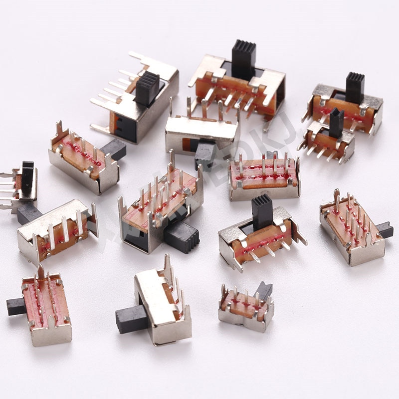 10pcs SS 12D00 Slide switch slide gear fluctuation band 2/3 file single double horizontal mini horizontal power supply
