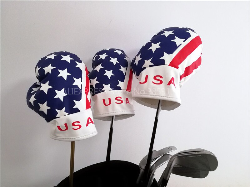 USA Golf Woods Headcover PU Leather #1 Driver Fairways Head Covers 2 Models: 135 woods