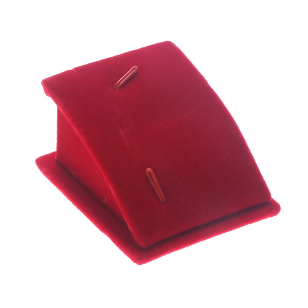 1PC Fluwelen Ketting Hanger Druppel Ketting Display Houder Stand Toon Rack Fluwelen Sieraden Display en Opslag: Rose Red