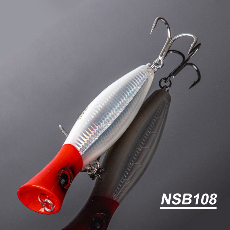 Señuelos de pesca Noeby Popper, 12cm, 43g, 16cm, 78g, 20cm, 150g, Wobbler flotante de agua salada, cebo duro Artificial para señuelo de pesca GT: 40 mm / plum