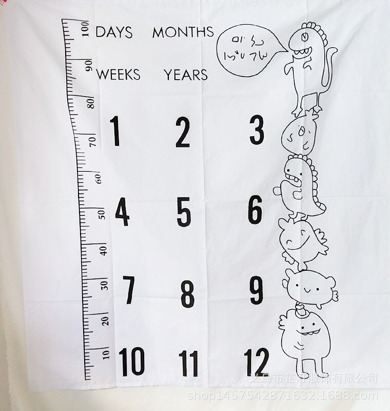 Baby Maandelijkse Groei Milestone Deken Fotografie Prop Dekens Achtergrond Doek: G