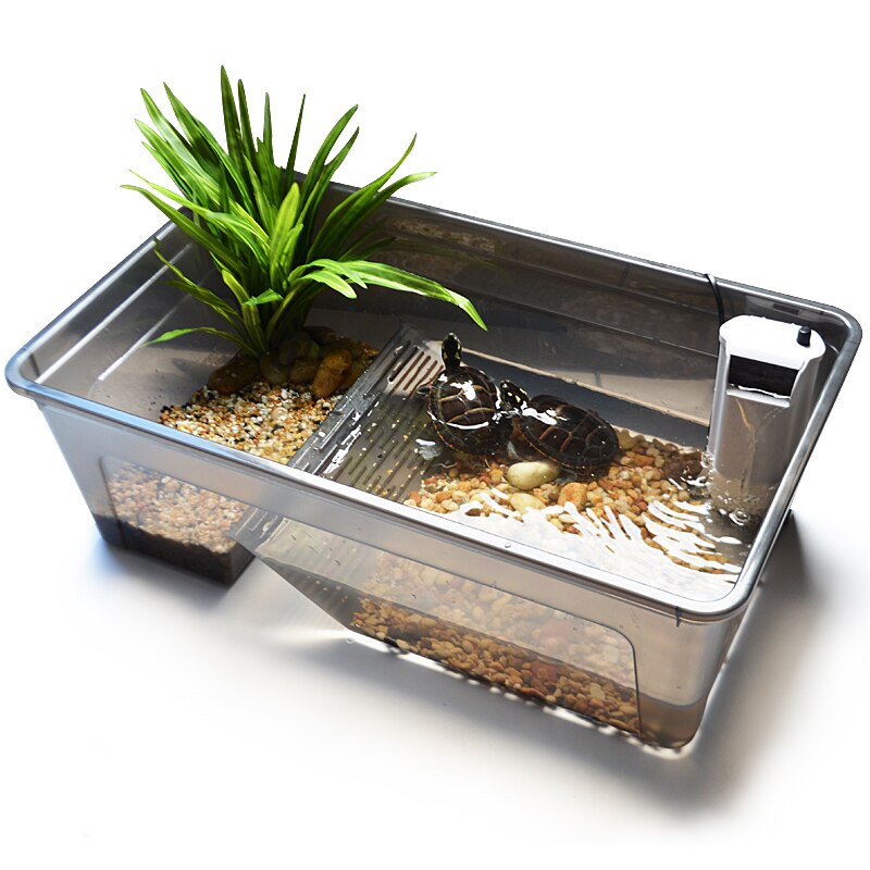 Turtle Cylinder with Drying Platform Extra Large Villa Amphibious Tank Household Brazilian Tortoise Turtle Special Cylinder