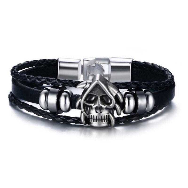ZORCVENS 2022 Neue Jahrgang rüder Charme Armbinde für Männer Multi-schicht Leder Seil Armbänder Armreifen: 80013