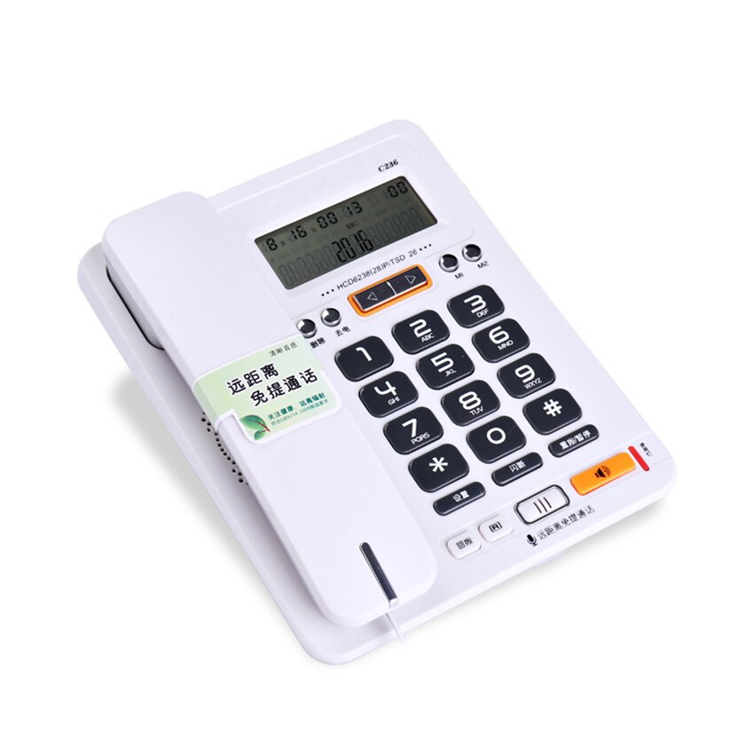 Grote Knop Desktop Telefoon Vaste Telefoon Met Caller Id, Verstelbare Lcd Helderheid, handsfree Bellen Voor Hotel, Kantoor