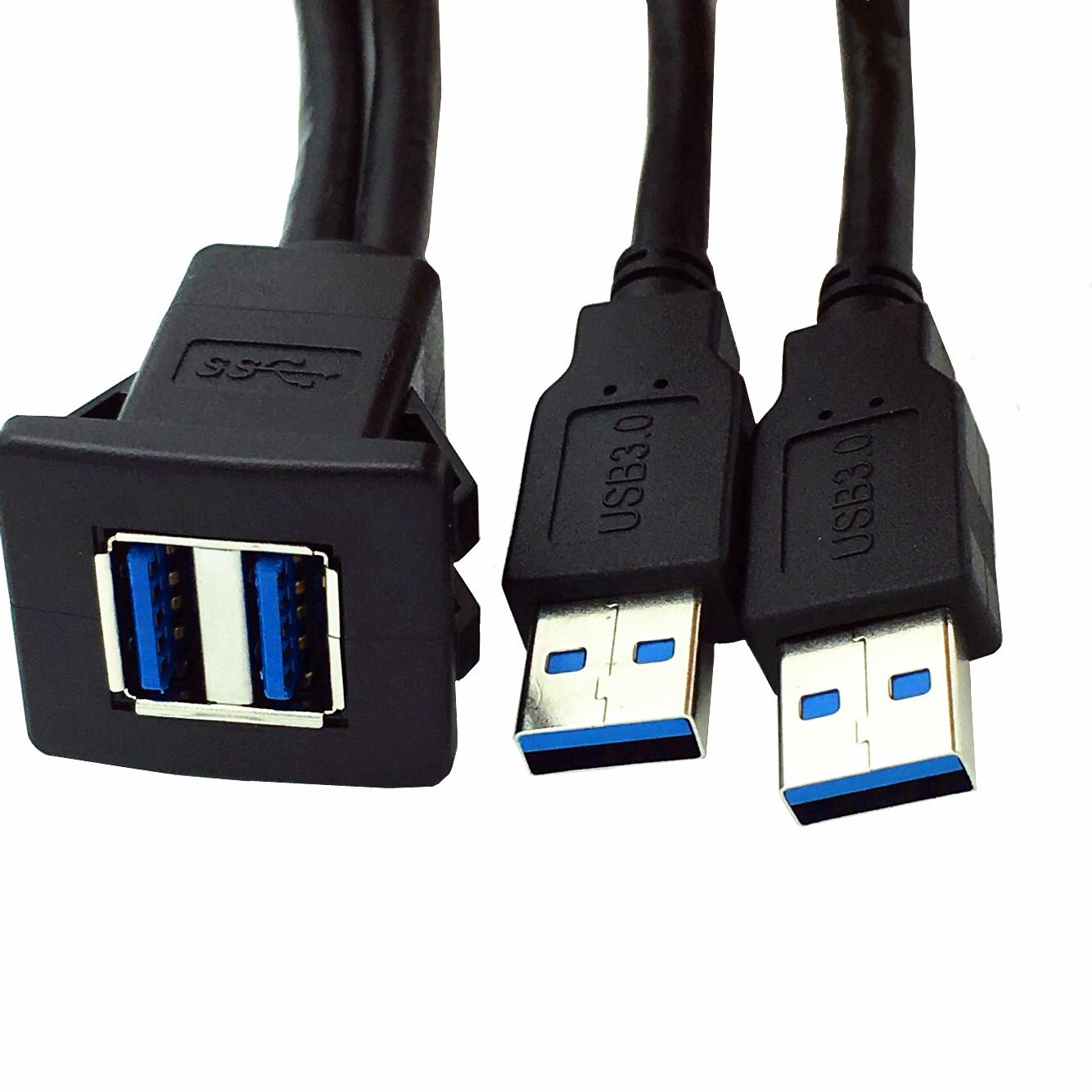1m 2m High Speed Extension Lead Dual USB3.0 A Male to Female Car Dashboard Panel Mount Extension Cable YR