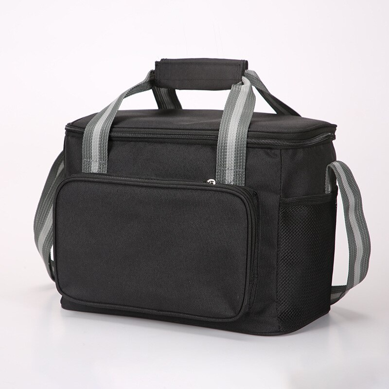 Large Insulated Lunch Box Bag Leak-proof Cooler Bag Lunch Tote for Men Women Picnic Travel Waterproof Dinner Wine Bag Cooler Box: Black(31X23CM)