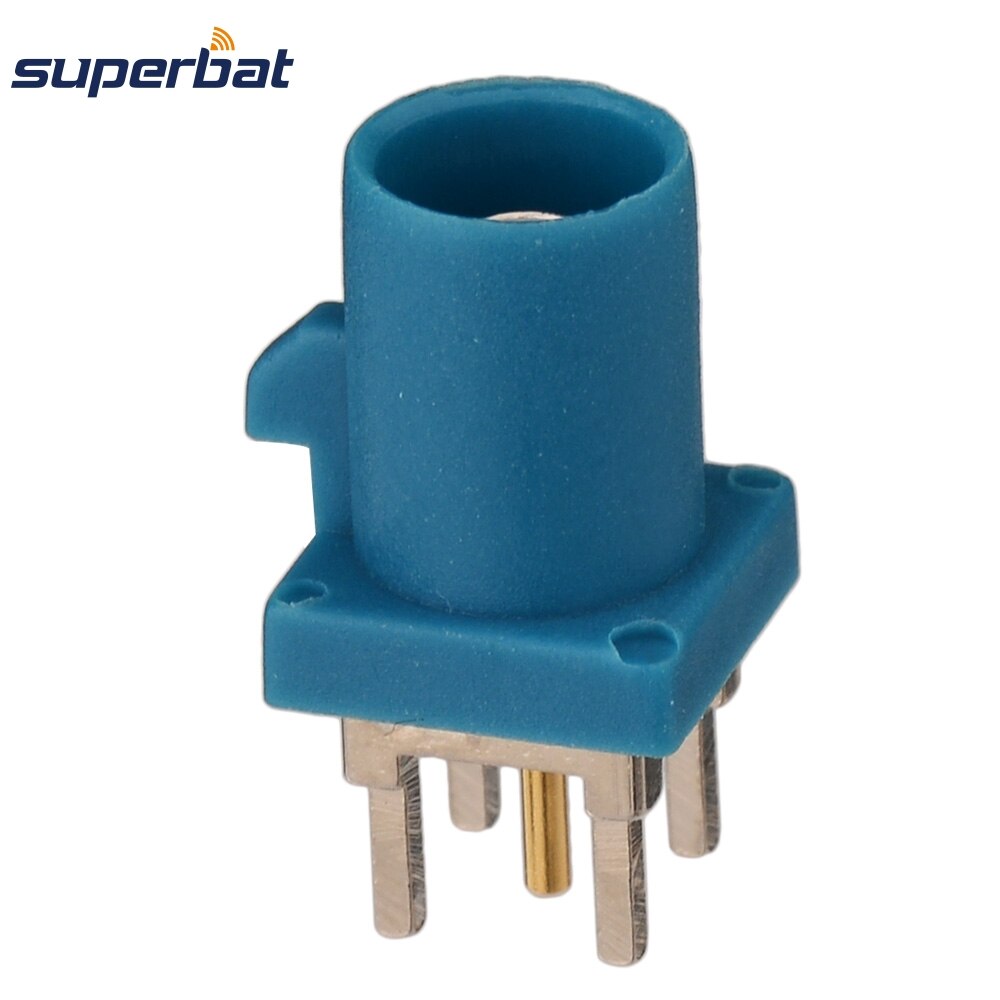 Superbat 10 Stuks Fakra Connector Male Pcb Mount Waterblue /5021 Neutral Codering