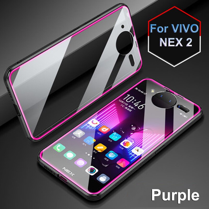 per vivo Nex 2 custodia a doppio schermo coque coperchio posteriore antiurto per vivo NEX2 NEX 2 custodia per telefono in vetro temperato per NEX doppio Schermo: VIOLA