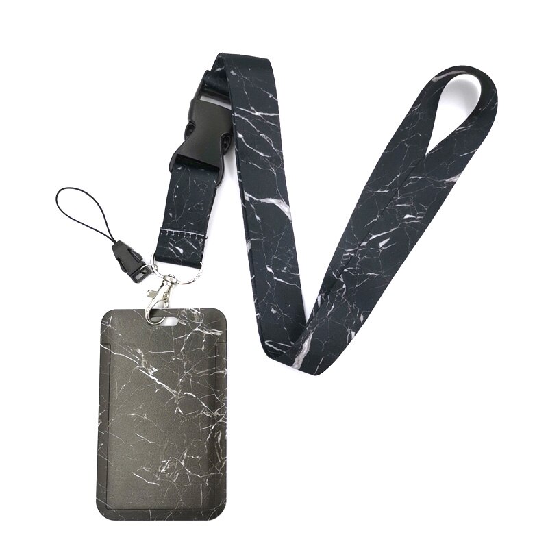 Marble Printing Neck Strap Keychain Lanyard For Keys Women ID Badge Holder Keycord DIY Hanging Rope Mobile Phone Accessories: 01