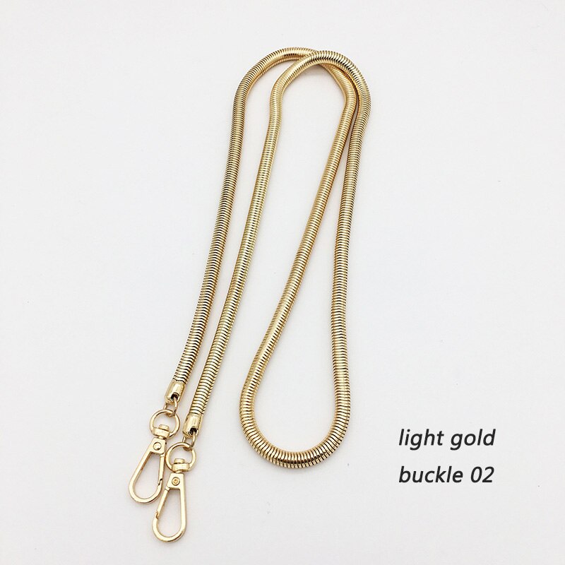 Ersättning guldkedja för väska delar tillbehör silverkedjor axel crossbody väskor för kvinnor lång svart handväska rem bälte: Ljust guldspänne 02 / 6.5 mm