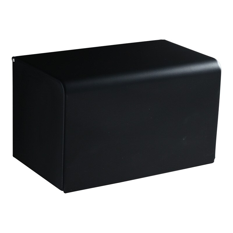 Tuqiu Black Paper Holder Aluminum Bathroom Paper Roll Holder Brief Tissue Holder Box Rack Toilet Paper Holder Tissue Boxes