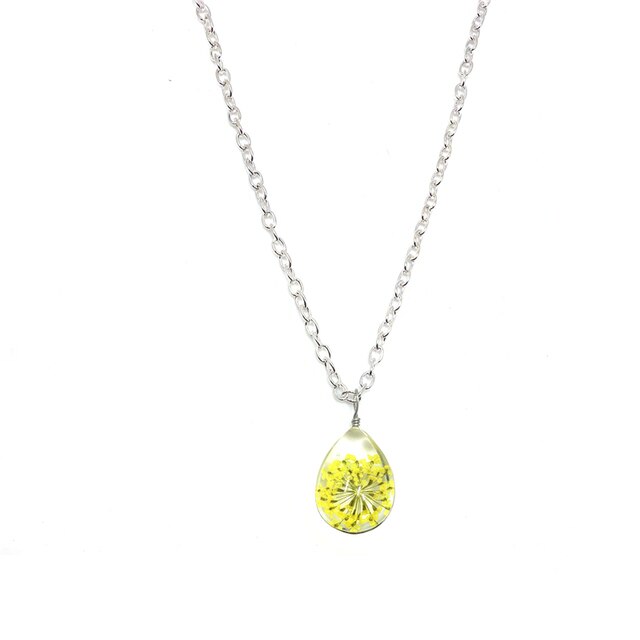 Runde Löwenzahn getrocknete Blume Anhänger Halskette Charme natürliche Löwenzahn Glas Cabochon transparent Glücklich Wunsch Glaskugel Schmuck: dunkel Gold